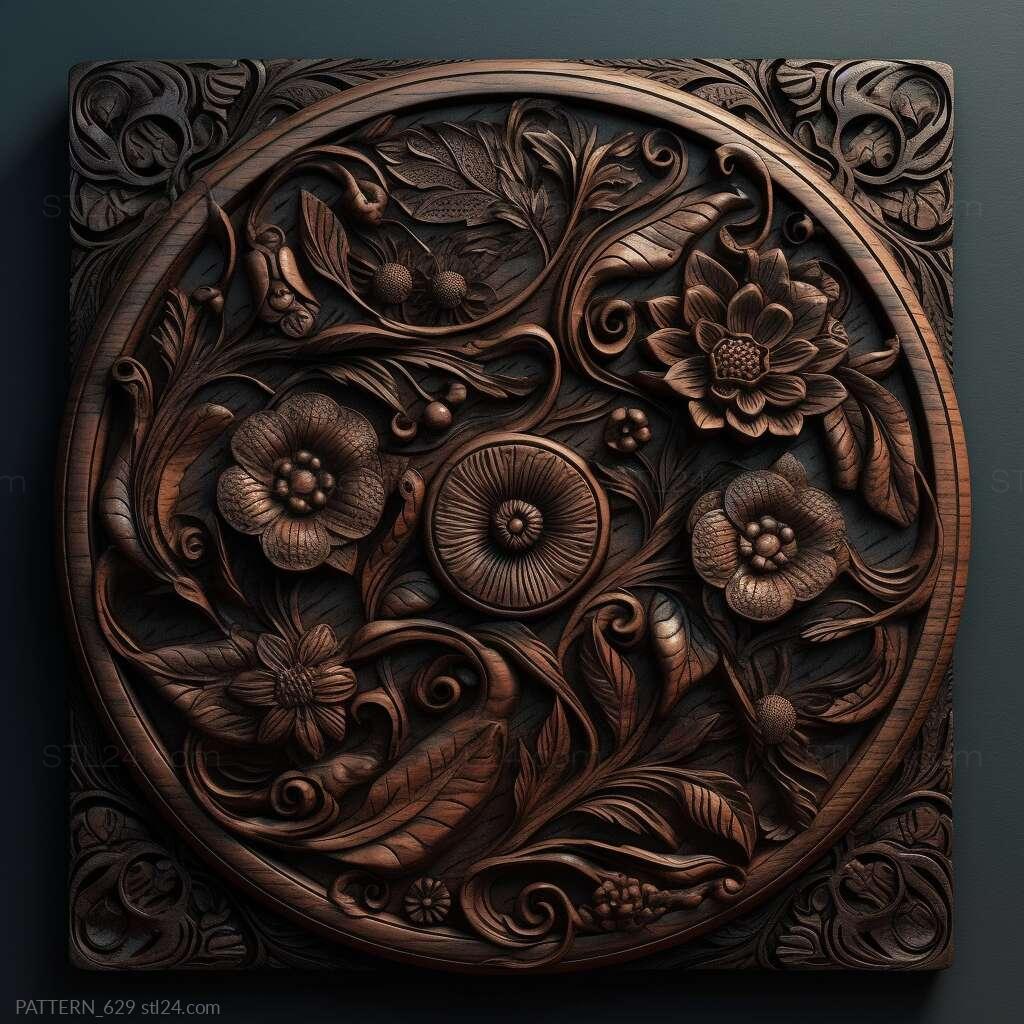 Patterns and decorations (stl dark colors 1, PATTERN_629) 3D models for cnc